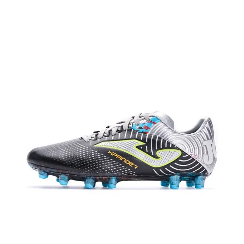 Joma FG Твердый грунт Искусственный шипы Устойчивый к истиранию Мужские футбольные бутсы Черный Серебряный