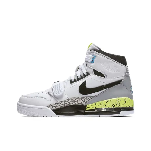 Джордан Legacy 312 Command FORCE Устойчивый к истиранию Высокий Топ Винтажные Баскетбольные Кроссовки Унисекс Дымчатый Серый Cool Белый