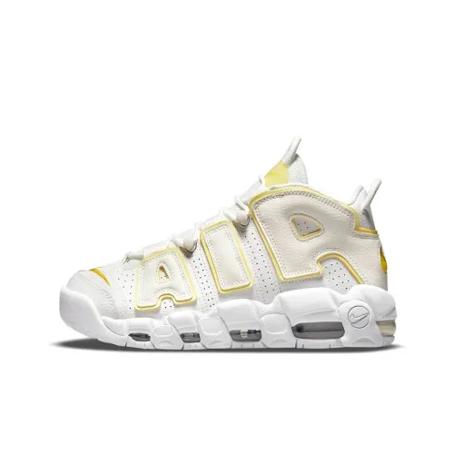 Nike Air More Uptempo 'Свет Citron' MID Топ Винтажные баскетбольные кроссовки Женские Белые Желтые