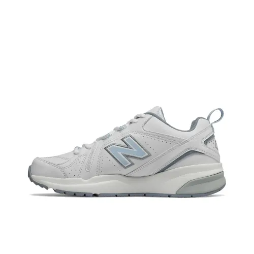 New Balance NB 608 V5 Амортизация Покрытие Поддержка Низкий Топ Тренировочные Кроссовки Женские Белые Синие
