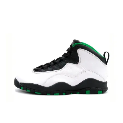 Jordan Air Jordan 10 OG Seattle Supersonics High Top Vintage Баскетбольные Кроссовки Мужские Белые Зеленые