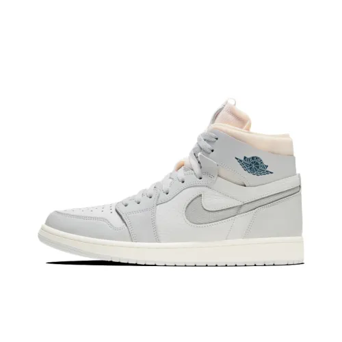 Jordan Air Jordan 1 Zoom Air Cmft 'London' Высокие кеды Винтажные баскетбольные кроссовки Унисекс Серый Белый Розовый