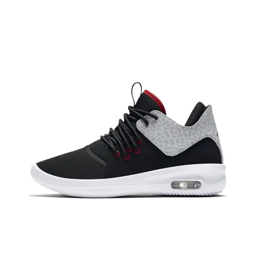 Джордан First Class Амортизация Противоскользящий Устойчивый к истиранию MID Топ Винтажные баскетбольные кроссовки GS