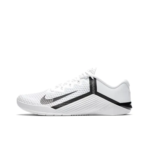 Nike Metcon 6 Амортизаторы Slip-resistant Abrasion-resistant Низкие Кроссовки для тренировок Унисекс Черный Белый