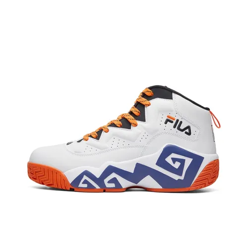 FILA MB1 High Топ Винтажные Баскетбольные Кроссовки Мужские Белый Оранжевый Синий