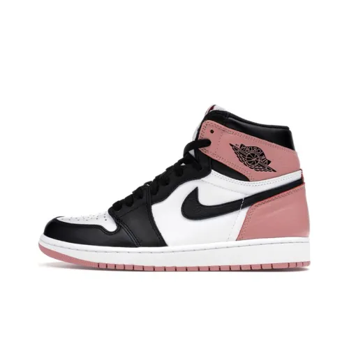 Jordan Air Jordan 1 Ретро High Rust Розовый Non Slip Lightweight High Top Винтажные баскетбольные кроссовки Мужской Белый черный розовый