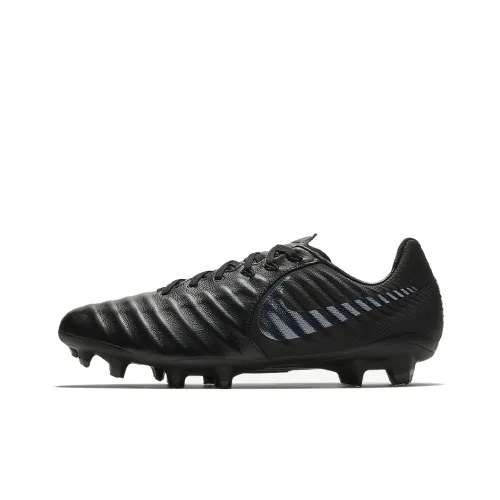 Nike Tiempo Legend 7 FG Твердый грунт Амортизаторы Slip-resistant Футбольные бутсы Мужской Черный
