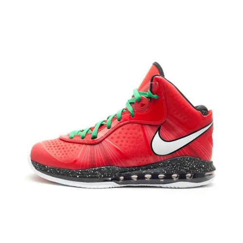 Nike Lebron 8 V 2 Christmas Нескользящий Легкий MID Топ Винтажные Баскетбольные Кроссовки Мужские Красный