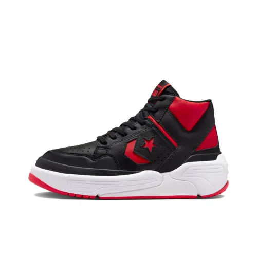 Конверс Weapon Collection CX Colorblocked Кожа MID Топ Винтажные баскетбольные кроссовки Унисекс Черный Красный