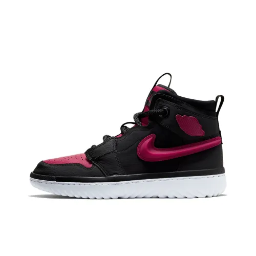 Jordan Air Jordan 1 High React Амортизация Поддержка Высокий Топ Винтажные Баскетбольные Кроссовки Мужские Черный Бордовый