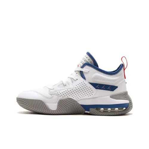 Джордан Stay Loyal 2 Амортизаторы Shock Absorbers Противоскользящие Устойчивые к истиранию MID Топ Винтажные баскетбольные кроссовки Мужские Белые