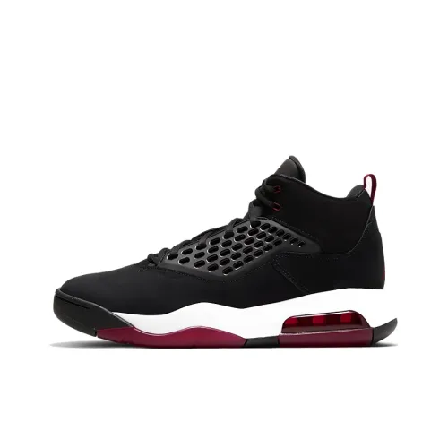 Джордан Maxin 200 Амортизация Противоскользящее покрытие Высокий топ Винтажные баскетбольные кроссовки Мужские Черный Красный