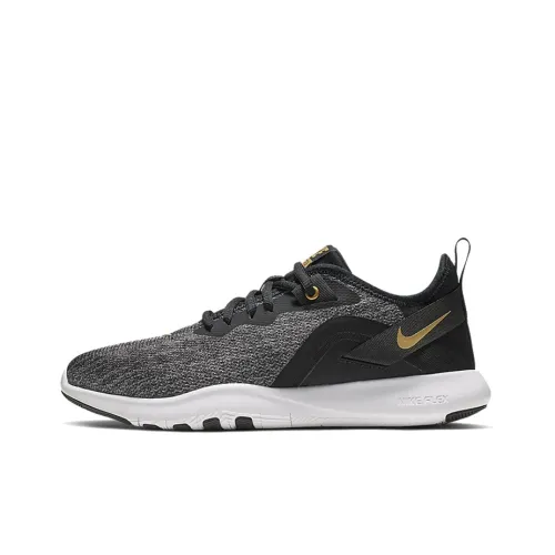 Nike Flex Trainer 9 Нескользящий Легкий Низкий Топ Кроссовки для тренировок Женские Черный Золото