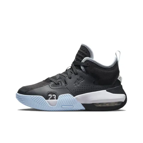 Джордан Stay Loyal 2 Амортизаторы Slip-resistant MID Топ Винтажные баскетбольные кроссовки GS Black Blue