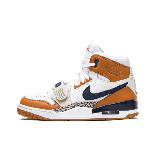 Just Don x Jordan Legacy 312 Medicine Шар Нижняя юбка Резистентный Высокий Топ Винтажные баскетбольные кроссовки Унисекс Оранжевый Белый
