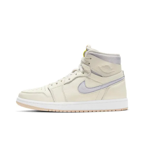 Jordan Air Jordan 1 High Zoom Air CMFT High Топ Винтажные баскетбольные кроссовки Женские Белые Серые