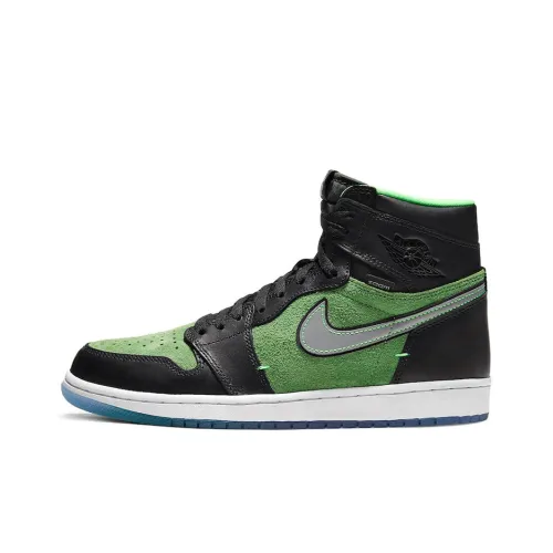Jordan Air Jordan 1 High Zoom Air 'Zen Green' High Top Винтажные баскетбольные кроссовки Мужские Черный Зеленый