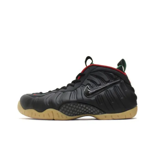 nike Foamposite Pro GUCCI Shock Absorbers Slip-resistant MID Топ Винтажные баскетбольные кроссовки Унисекс Черный