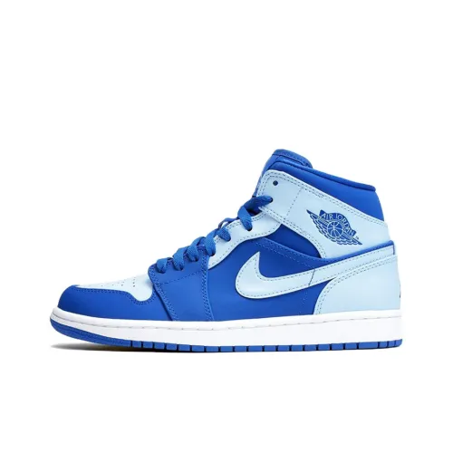 Jordan Air Jordan 1 Ретро MID Team Royal Ледяной Синий Амортизация Противоскользящий MID Топ