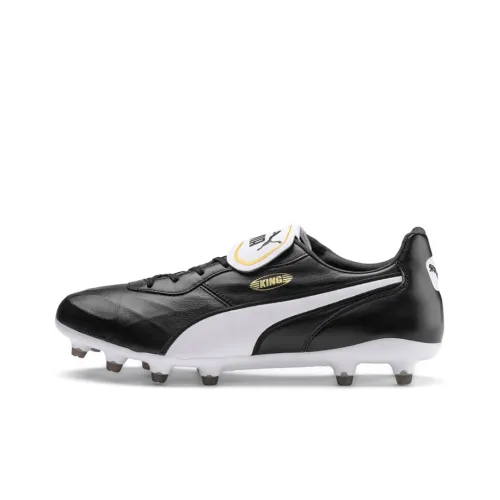 PUMA King FG Твердый Грунт Футбольные Бутсы Мужские Черный Белый