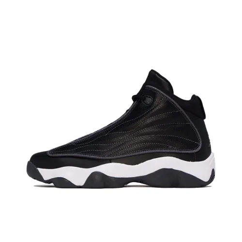 Jordan Pro Strong Амортизаторы Shock Slip-Resistant Abrasion-Resistant Высокий Топ Винтажные Баскетбольные Кроссовки GS Черный Белый