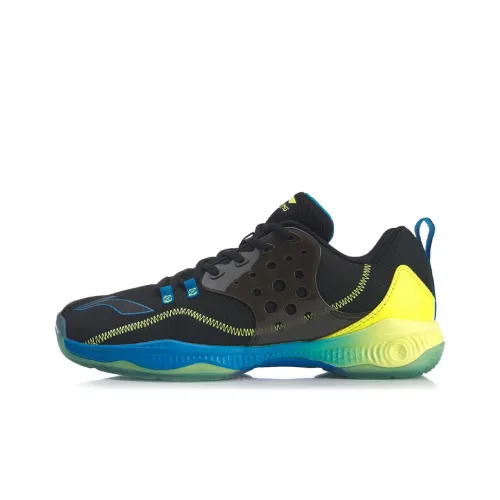 Подкладка 2 V2 Амортизация Противоскользящий Устойчивый к истиранию Поддержка Низкий отскок Бадминтон Обувь Унисекс Черный Зеленый