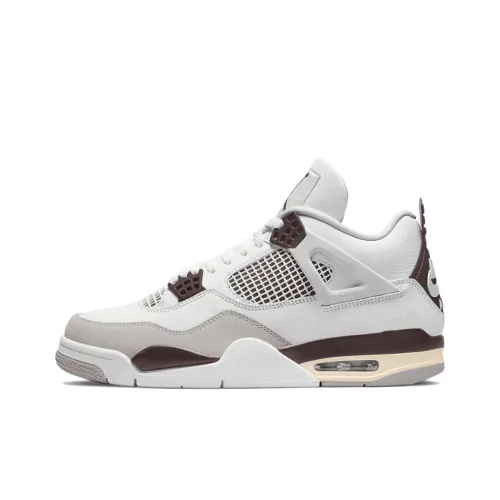 A MA MANIÉRE X JORDAN Air Jordan 4 Фиолетовый Рудный MID Топ Винтажные баскетбольные кроссовки Мужской Белый-коричневый