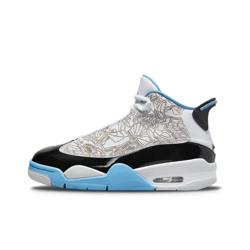 Джордан Dub Zero MID Топ Винтажные Баскетбольные Кроссовки GS Белый Черный Синий