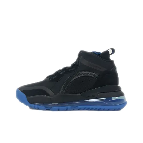 Джордан Aerospace 720 Амортизация Износостойкий Высокий Топ Винтажные Баскетбольные Кроссовки Мужские Черные Синие