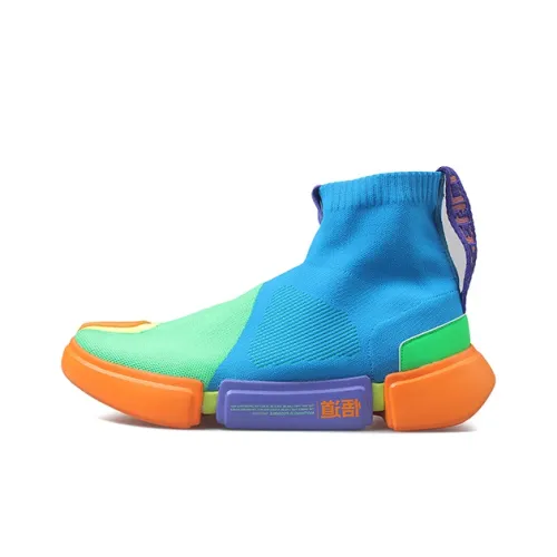 LINING Essence 2 Устойчивый к истиранию Дышащий Высокий Топ Винтажные Баскетбольные Кроссовки Мужские Синий Зеленый