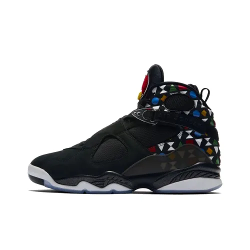 Jordan Air Джордан 8 Quai 54 Non Slip Легкий High Top Винтажные баскетбольные кроссовки Унисекс Черный