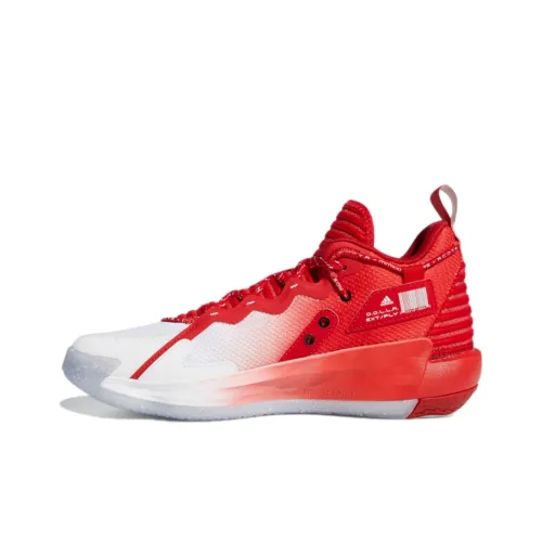 Adidas D Lillard 7 Extply Abrasion Resistant MID Топ Винтажные Баскетбольные Кроссовки Унисекс Белый Красный