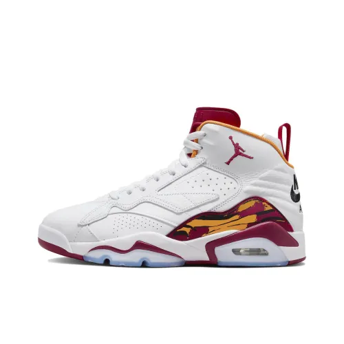 Jordan MVP 'Cardinal' Износостойкие Дышащие Высокие Баскетбольные Кроссовки Мужские Белые и Красные