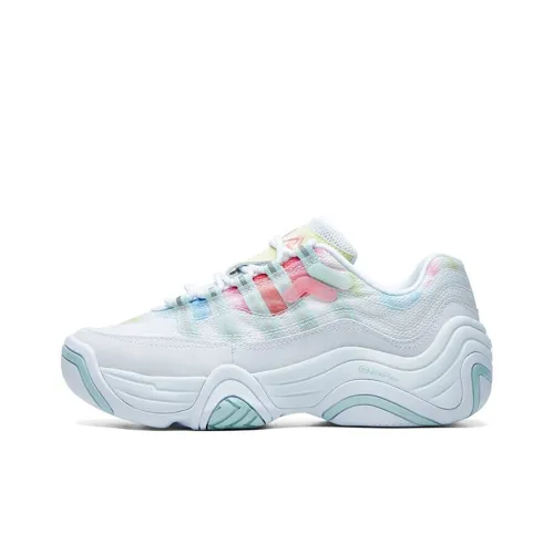 FILA FUSION Low Топ Винтажные баскетбольные кроссовки Женские Белые Желтые