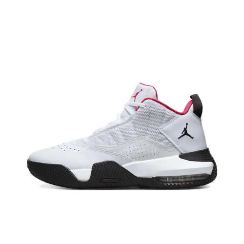 Джордан Stay Loyal Шокабойеры Slip-Resistant Abrasion-Resistant MID Топ Винтажные баскетбольные кроссовки Мужской Белый Красный