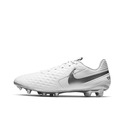 nike Tiempo Legend 8 MG MULTI Ground FG Твердый грунт Противоскользящий Устойчивый к истиранию Футбольные бутсы Мужской Белый серебристый