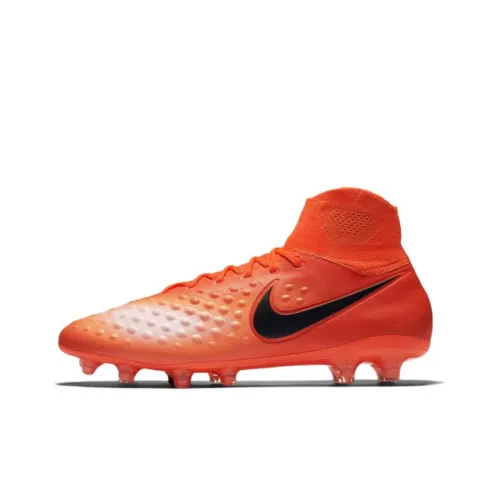 nike Magista Obra 2 FG Твердый грунт Амортизаторы Ударопрочный Противоскользящий Аbrasion Resistant Футбольные бутсы Мужской Апельсин