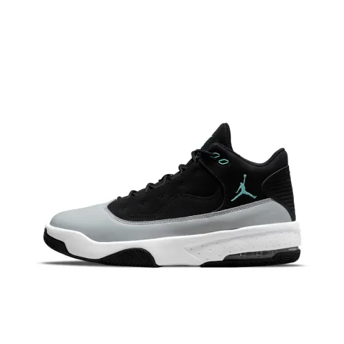 Jordan Max Aura 2 Амортизаторы Shock Absorbers Противоскользящие Устойчивые к истиранию MID Топ Винтажные баскетбольные кроссовки Мужские Черные Серые