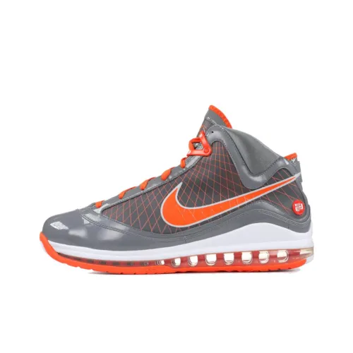 Nike Lebron 7 High Топ Винтажные Баскетбольные Кроссовки Мужские Серый Оранжевый