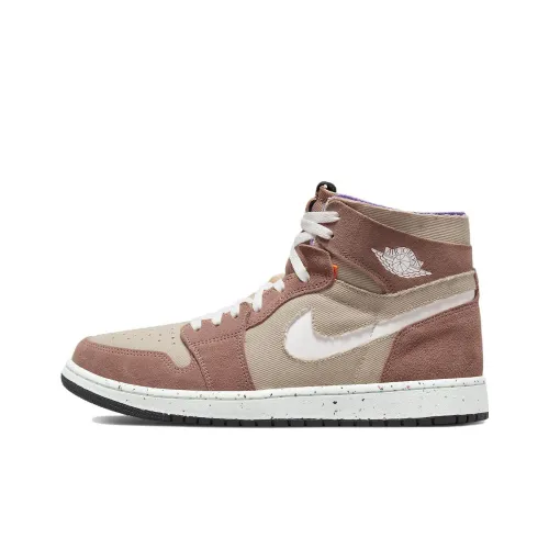 Jordan Air Jordan 1 Zoom Air CMFT 'Fossil Stone' Высокие Кеды Винтажные Баскетбольные Кроссовки Мужские Коричневые