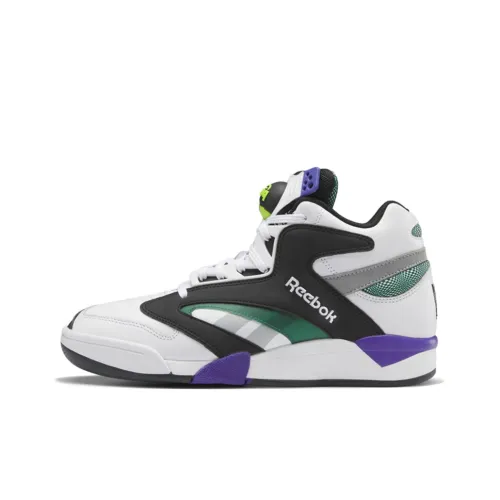 Reebok Винтажные баскетбольные кроссовки MID Топ Белый Черный Зеленый Унисекс