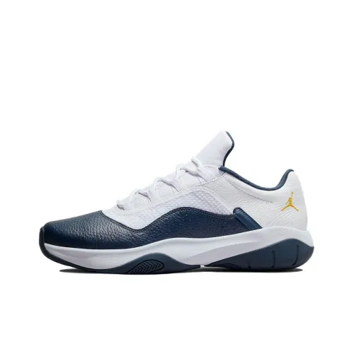 Jordan Air Jordan 11 CMFT Low 'Michigan' Устойчивые к истиранию Низкие Топы Винтажные Баскетбольные Кроссовки Мужские Белые и Синие