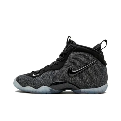 Nike Foamposite Pro Slip-Resistant High Top Винтажные Баскетбольные Кроссовки Черный Серый Подростки