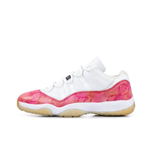 Jordan Air Jordan 11 Retro Low Розовый Snakeskin Low Top Винтажные баскетбольные кроссовки Женские Белые Розовый Выпуск 2001 года