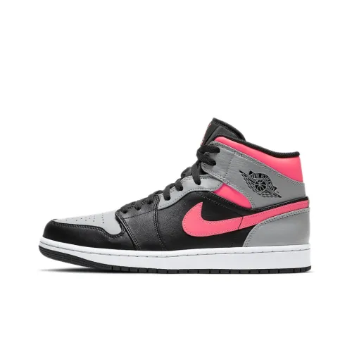 Jordan Air Jordan 1 MID 'Shadow' MID Топ Винтажные баскетбольные кроссовки Мужской Серый черный розовый