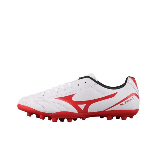 Mizuno Folgado AG Искусственная трава Нижняя юбка Устойчивая к износу и царапинам Покрытие Футбольные бутсы Мужской Белый и красный