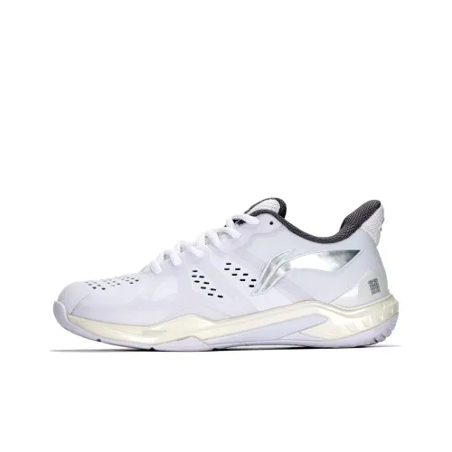 LINING Cloud Thunder Дышащая Амортизация Низкий Топ Бадминтон Обувь Женская Серебряный Белый