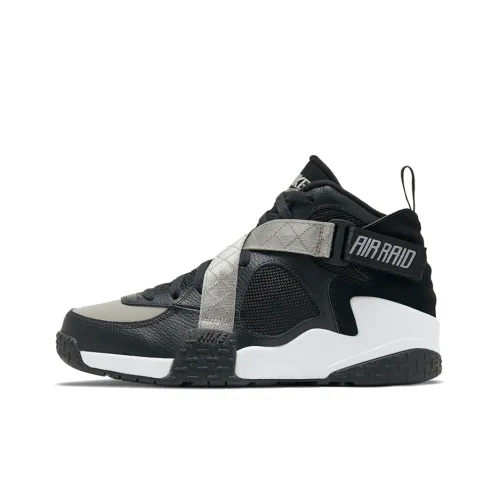 Nike Air Raid Slip Resistant Abrasion Resistant Легкий MID Топ Винтажные баскетбольные кроссовки Мужской Черный белый