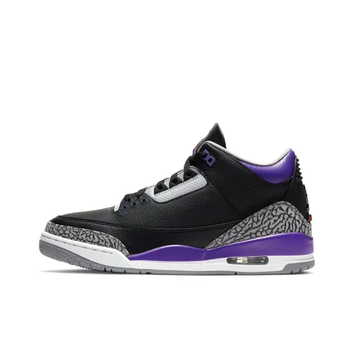Jordan Air Jordan 3 Retro 'Court' Purple MID Топ Винтажные баскетбольные кроссовки Унисекс Черный Фиолетовый