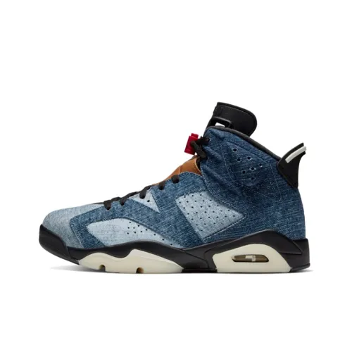 Jordan Air Jordan 6 'Washed Denim' MID Топ Винтажные баскетбольные кроссовки Мужской Washed Denim